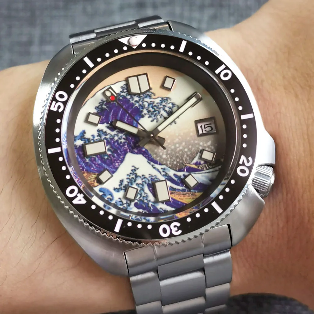 Купить Автоматический мужской стальной ремешок/резиновый ремешок, тандорио PT5000 NH35 44 мм 20 бар