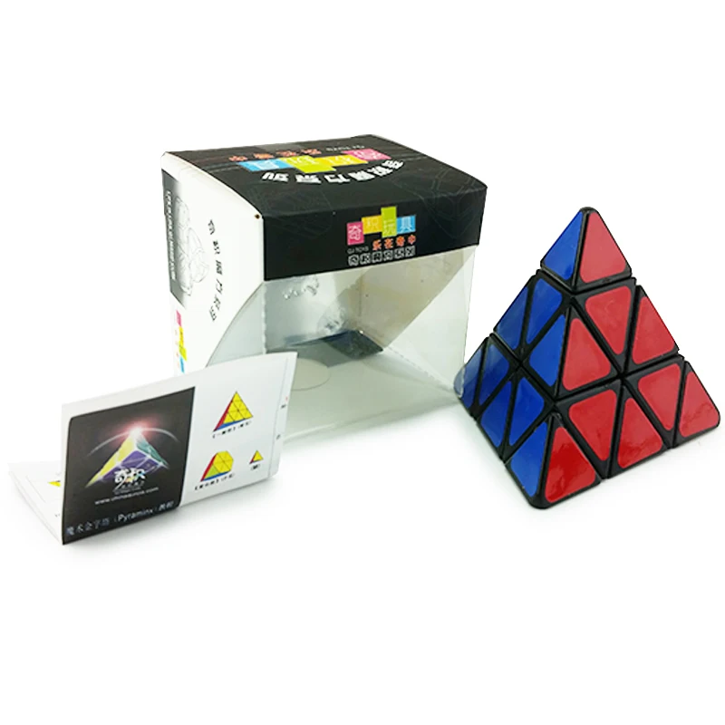 Пирамида магический куб скоростная головоломка игры игрушки для детей черная