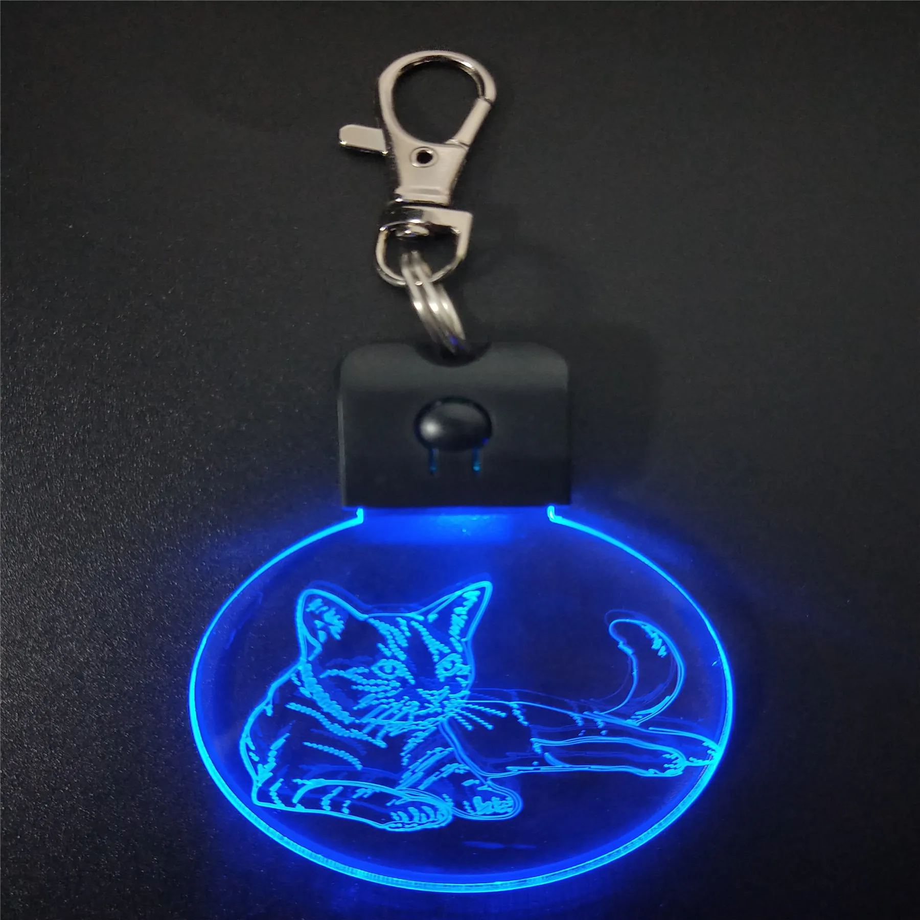 Sleeping Cat KeyChain 3D ABS Arylic Night Light LED Magical Table Lamp Lighting Colors Decoration Gift With li Battery Dropship | Лампы и