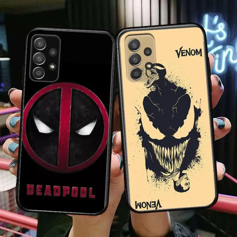 

Marvel Deadpool venom Phone Case Hull For Samsung Galaxy A70 A50 A51 A71 A52 A40 A30 A31 A90 A20E 5G a20s Black Shell Art Cell C