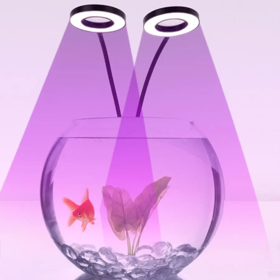 Светодиодная лампа с зажимом для выращивания растений 2 головки 18 Вт USB