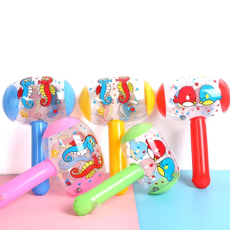 Martillo inflable de aire de dibujos animados para ni&ntilde;os, juguete para hacer ruido, con campana de Color aleatorio, al por mayor-0