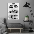 Автомобильная схема Subaru Impreza, домашний декор, настенная Картина на холсте, крутые картины, Hd принты, современный плакат, спальня, модульная, без рамки