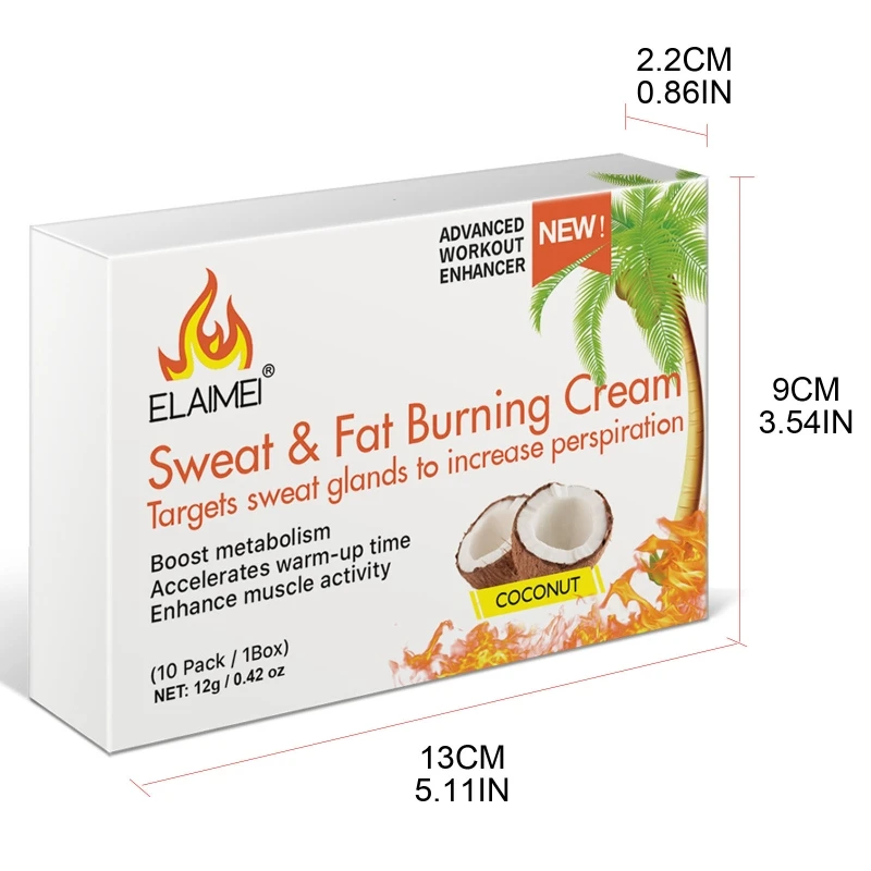 

10 Pack Workout Enhancer Sweat Cream Fat Burner Cellulite Creams Tighten Muscles Slimming Coconut Body Cream Weight Losing