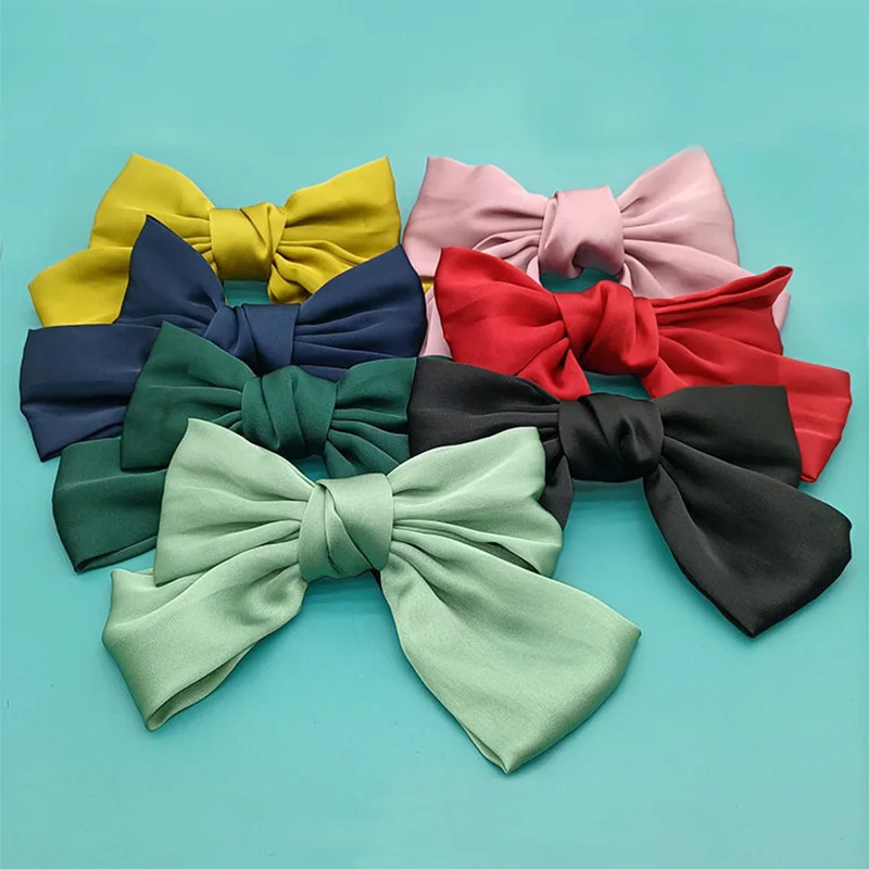 

New Ribbon Hairgrips Big Large Bow Hairpin For Women Girls Satin Trendy Ladies Hair Clip New Cute Barrette Hair Accessories
