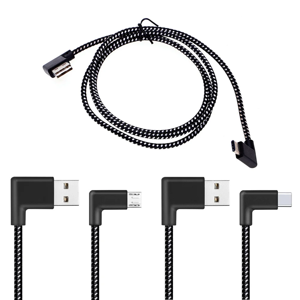 Мощный Прочный Микро сильный USB кабель 90 градусов двойной локоть головка
