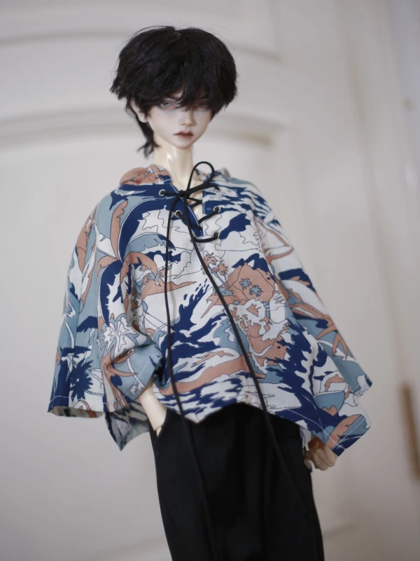 

BJD baby clothes beach vacation V-neck bat swing hooded cloak 1/4&1/3&Uncle