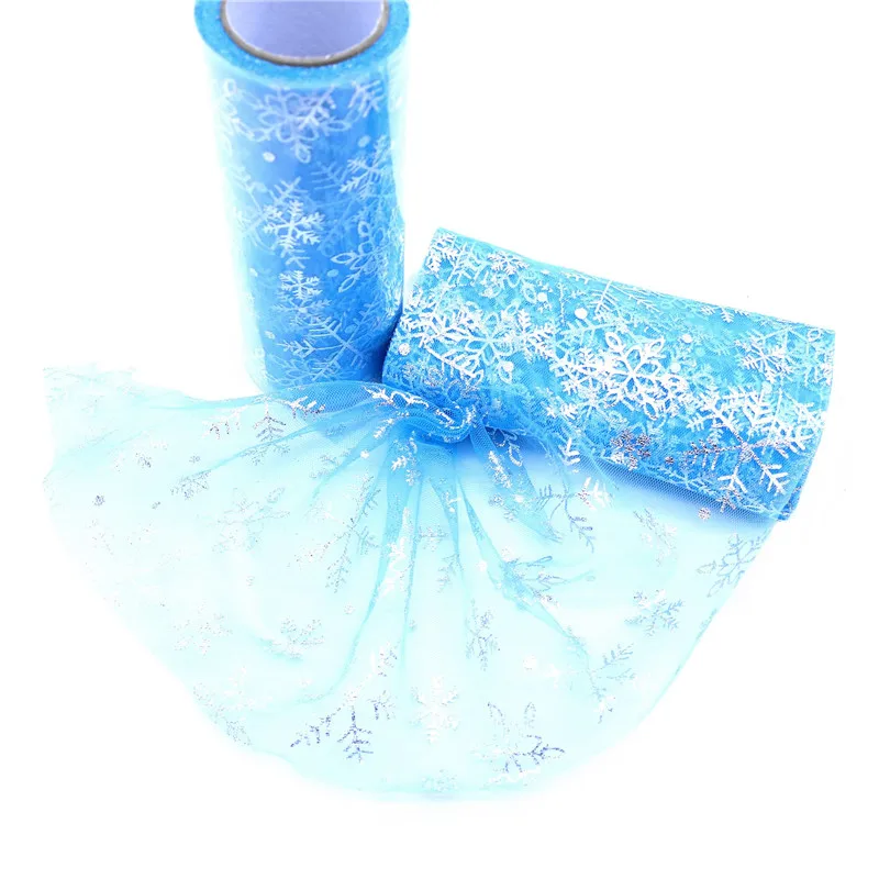 10 ярдов Снежинка тюль рулон ткани DIY Baby Shower украшения свадебные праздничные