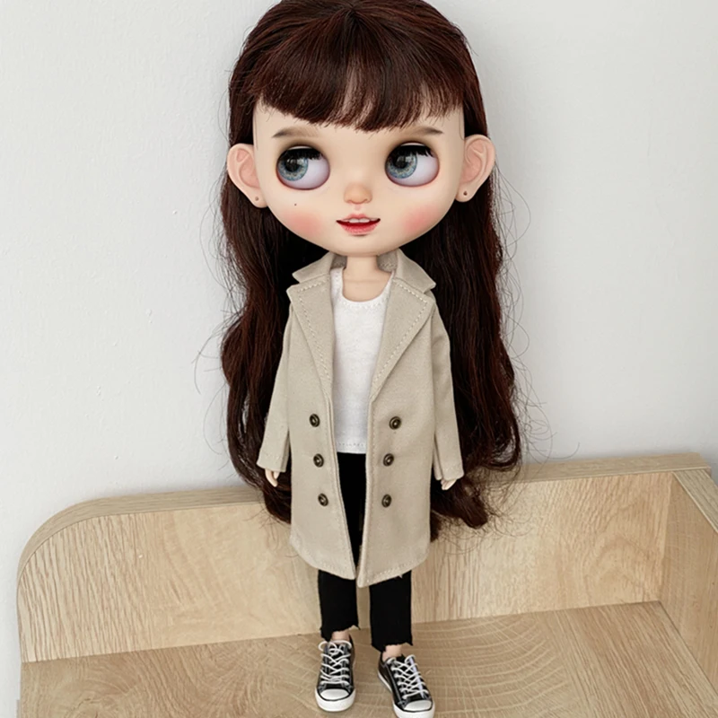 Фото Модная одежда Blythe, черно-белое пальто для кукол Blythe, Барби, 30 см, 1/6, куклы Azone ICY Licca №1