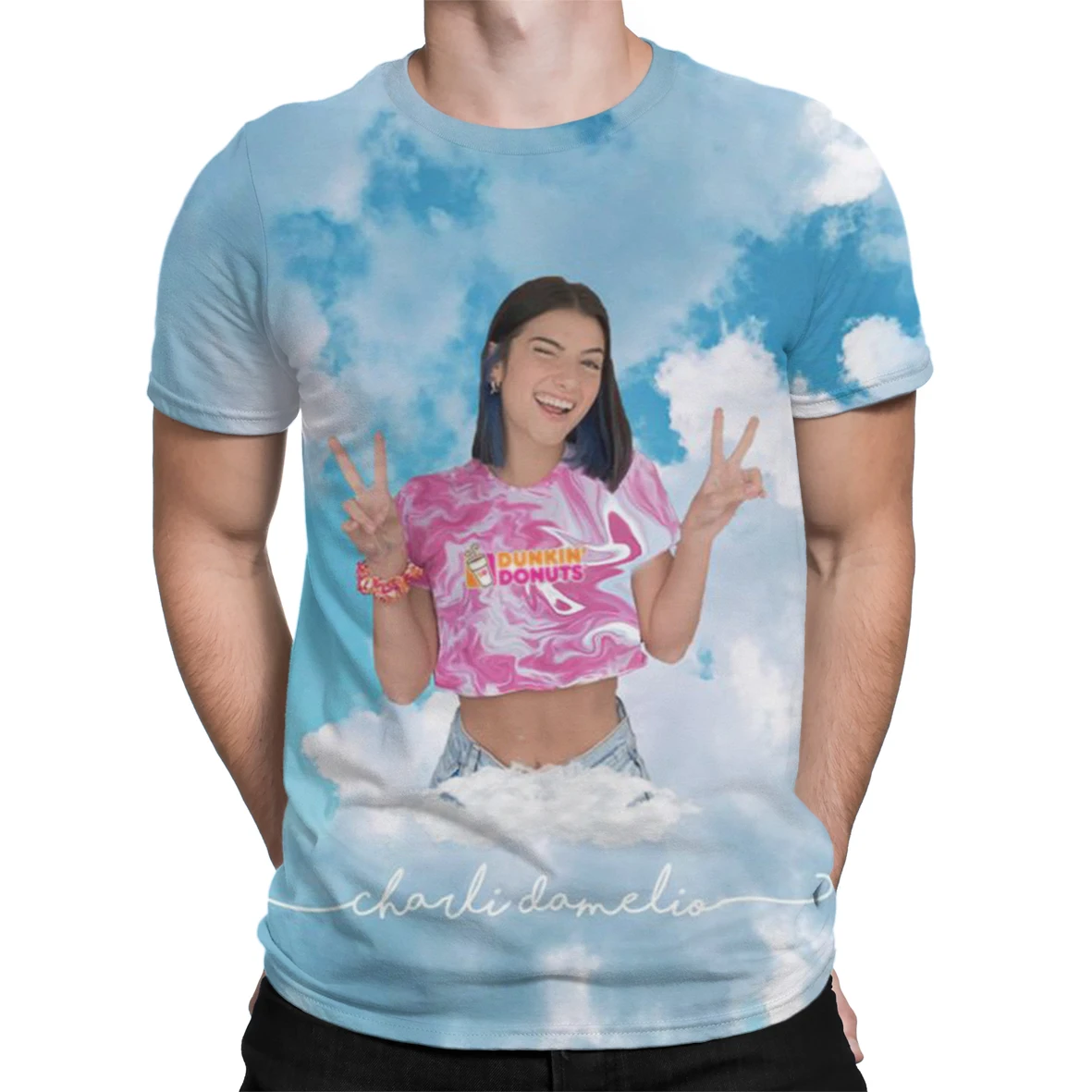 

Cute Charli Damelio 3D Print Men's T-shirt Oversized T Shirts Streetwear Short-sleeved T Shirt for Men Harajuku Teen T-shirts