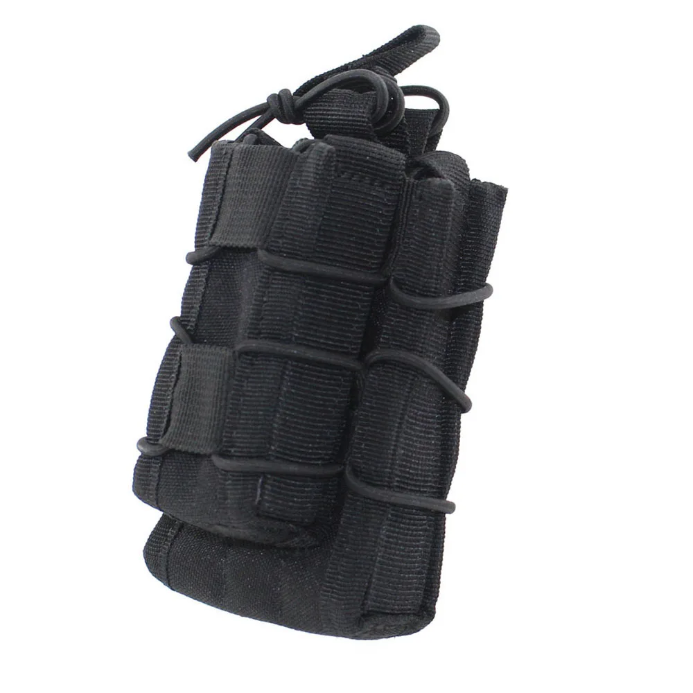 Черный цвет Открытый MOLLE сумка Одиночная винтовка пистолет маг сумка Открытый Топ картридж клип мешок принадлежности для охоты - Цвет: Черный цвет