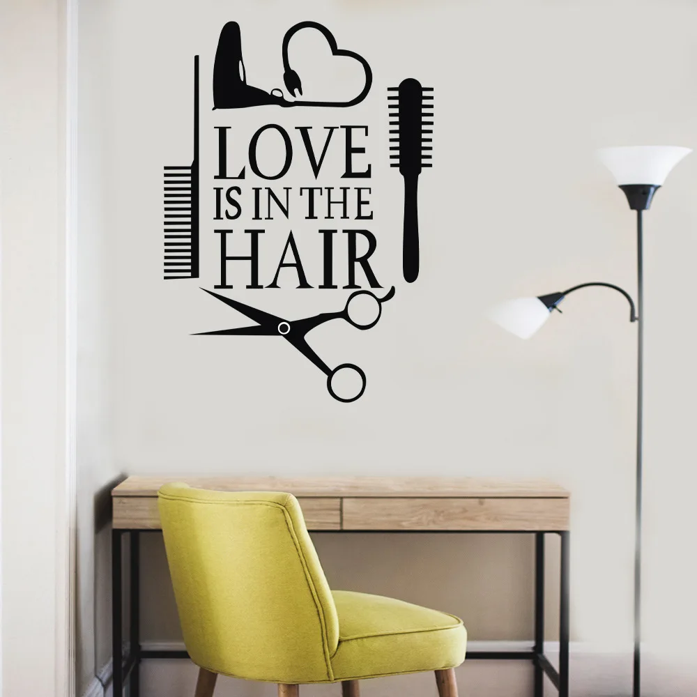 Наслаждайтесь стрижка настенные наклейки &quotLove&quot находится в волосы стены