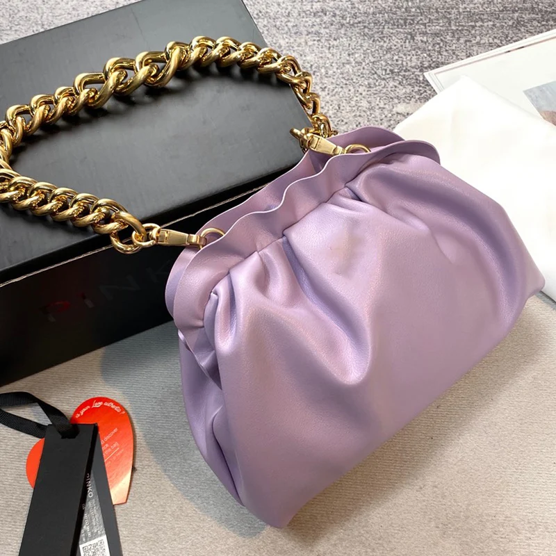 

Retro fungus side leather large-capacity shoulder bag ladies new hardware chain underarm bag fashion messenger bag handbag