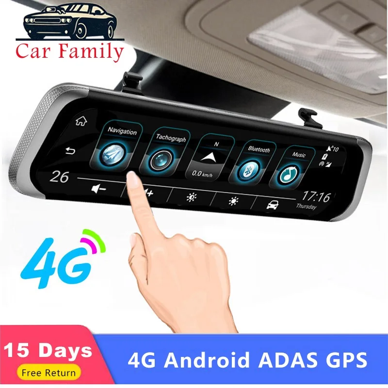 Автомобильный семейный видеорегистратор 4G Android 5 1 gps wifi ADAS FM авто камера 10