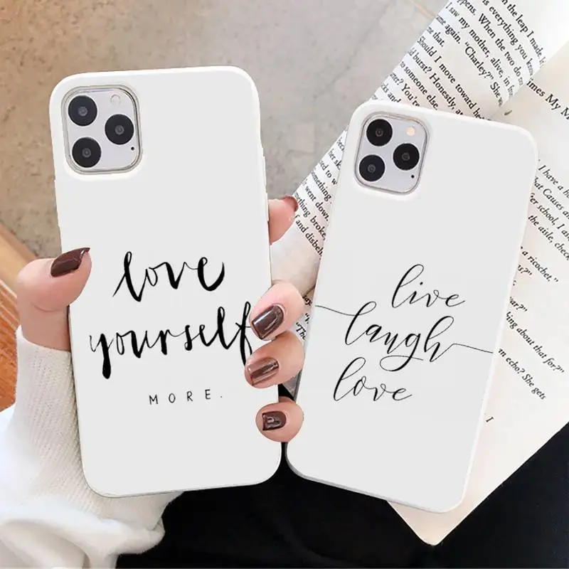 Love yourself линии Письма Слова чехол для телефона яркие цвета iPhone 6 7 8 11 12 s IPad мини iPad pro