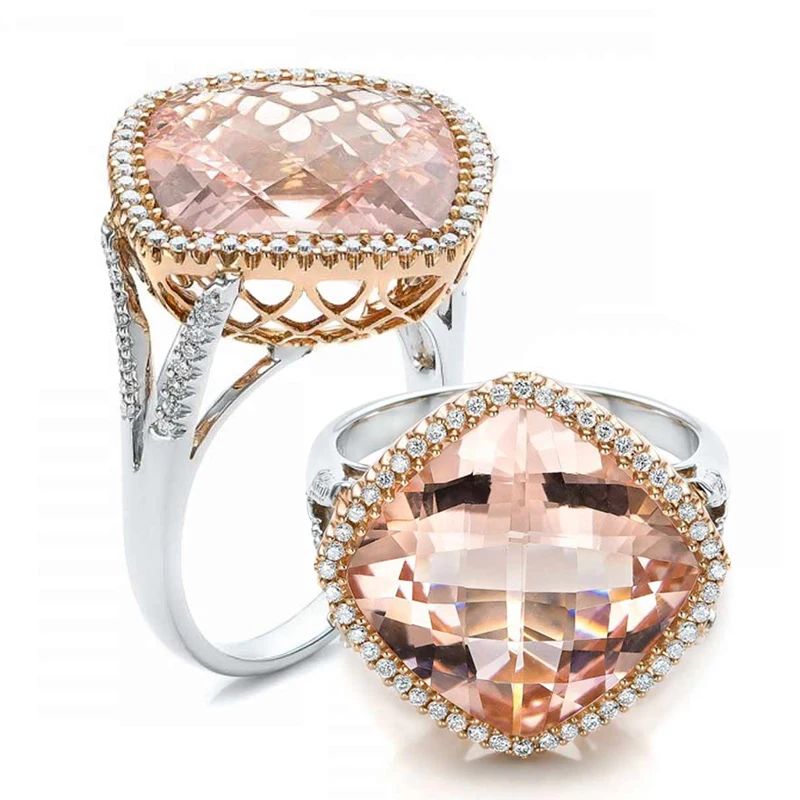 

JK New Fashion Ring Champagne Cubic Zircon Rings Luxury Crystal Temperament Women Jewelry