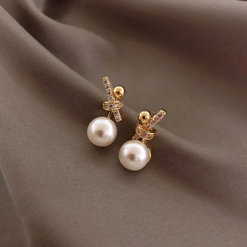 

Romantic Women Stud Earrings Imitation Pearl Delicate Female Earring For Party Fine Gift Top Quality Jewelry Dropshipping