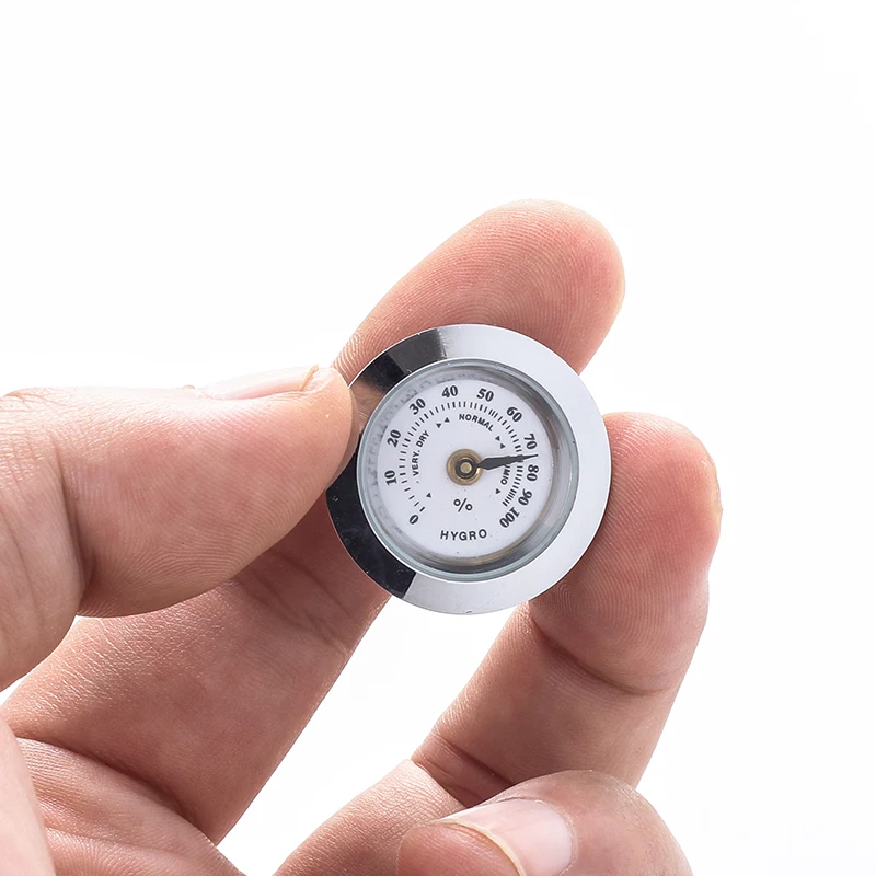 Новинка 1 шт. металлический мини гигрометр 28 мм круглый чехол для сигар Humidor