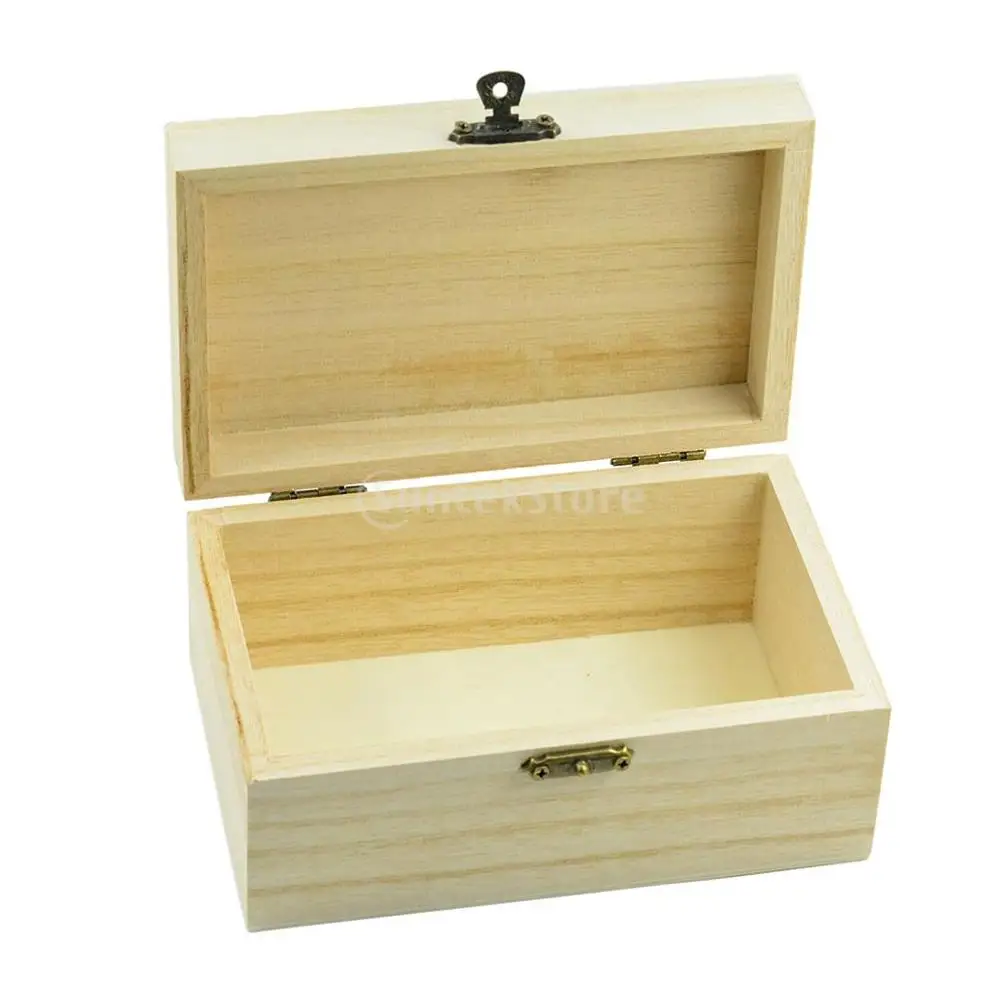 

DIY Wood Storage Box Wooden Home Organizer Handmade Gift Craft Box Jewelry Case Wooden Storage Case DIY Craft Supplies Boxs
