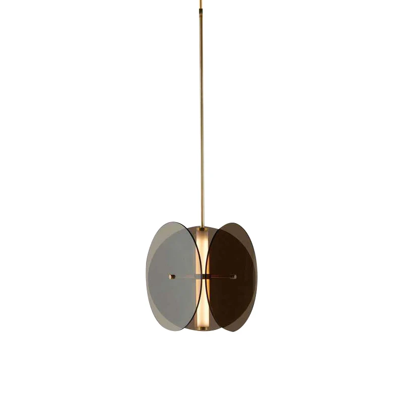 

Creative Dining Room Bedside Bedroom Lamp Coffee Shop Bar Danish LED Acrylic Hardware Glass Chandelier