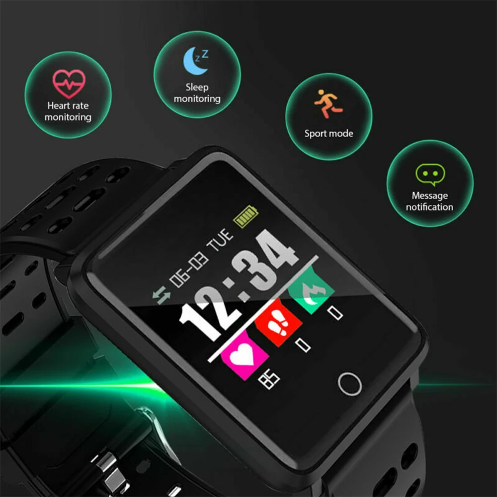 F3 Smartwatch IP68 Водонепроницаемый умный Браслет Мониторинг Артериального Давления