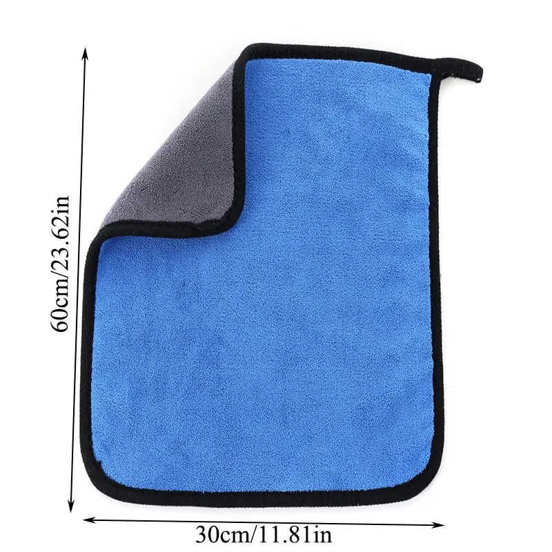

Portable Car Cleaning Towel Soft Coral Velvet 30*30cm Cloth Double Sided Towel Solid High Density Wiping Absorbent Car Towel