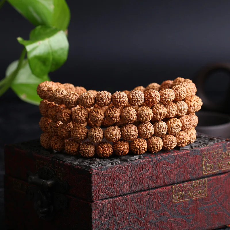 

5/7/9mm Rudraksha Beads Meditation Mala Bead Jewelry Making Prayer Chakras 108Pcs Bodhi Tibetan Buddhism Bracelet Beads Buddhist