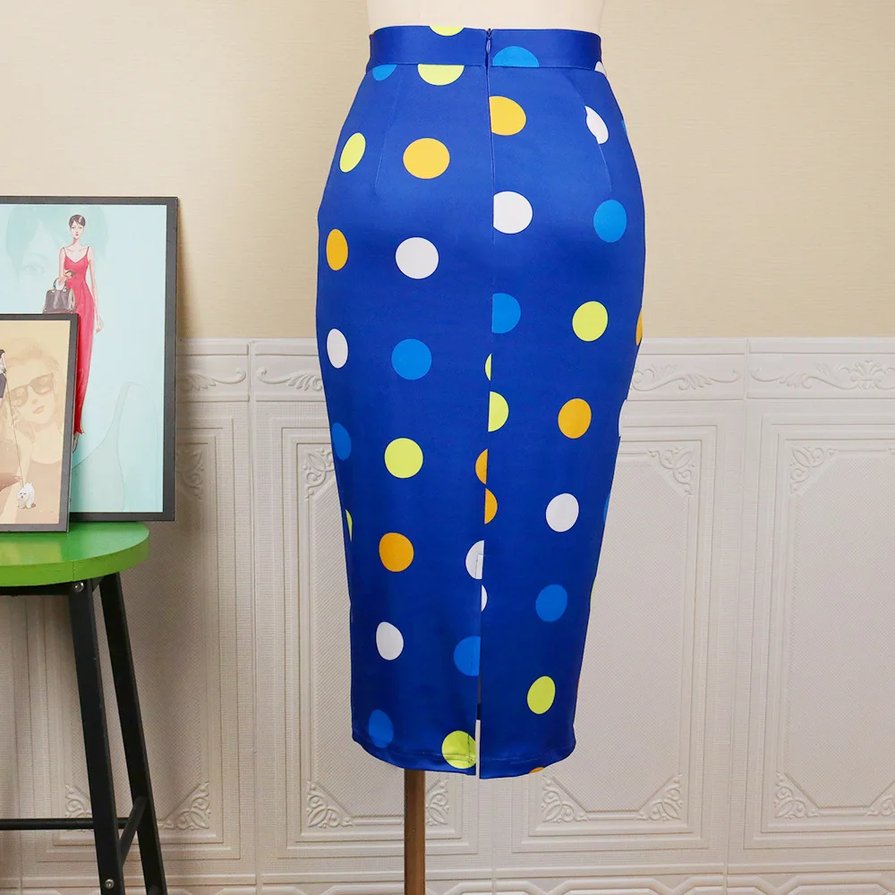 Модная элегантная женская облегающая пикантная юбка-карандаш VD2772 синяя с