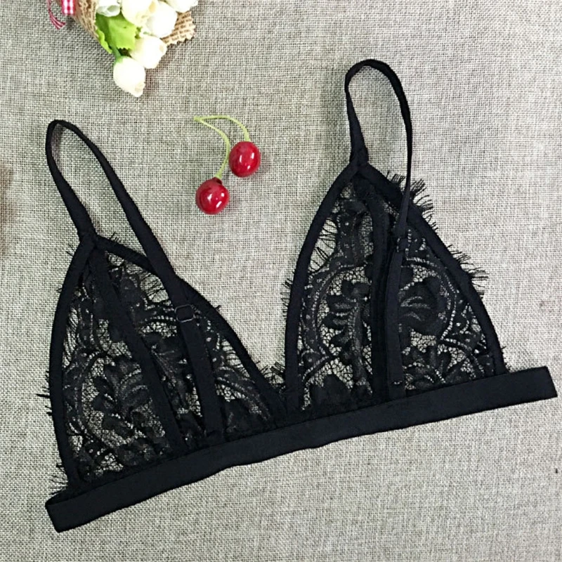 

Women Lace-up Push Up Bralette Unpadded Plunge Bra Sexy Brassiere Lingerie X3UE
