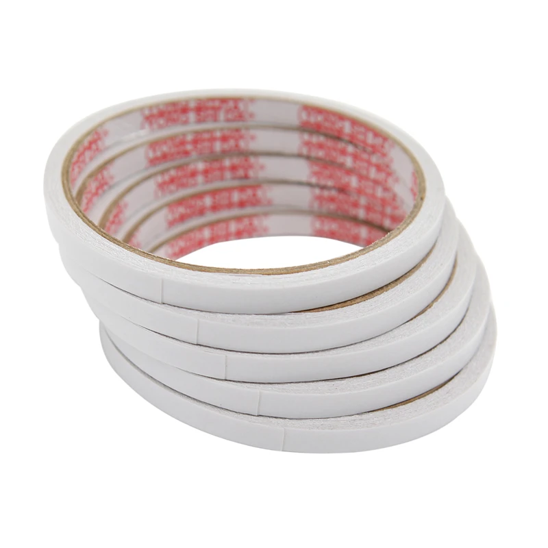 5 Rolls Double Sided Adhesive Tape White Super Strong Faced Tapes for Home DIY Craft Office Supplies | Обустройство дома
