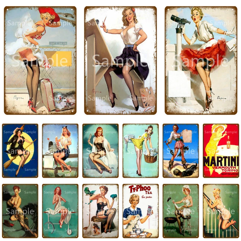Жестяные знаки с русской девушкой металлические плакаты винтажные настенные