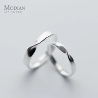 modian valentines gift classic 925 sterling silver irregular knot ring for men women frosted lovers free size ring fine jewelry