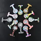 Модные карманные часы, силиконовые часы для медсестры, многоцветные часы с круглым циферблатом, унисекс, повседневные часы с брошью для медсестер, туники, Fob, часы