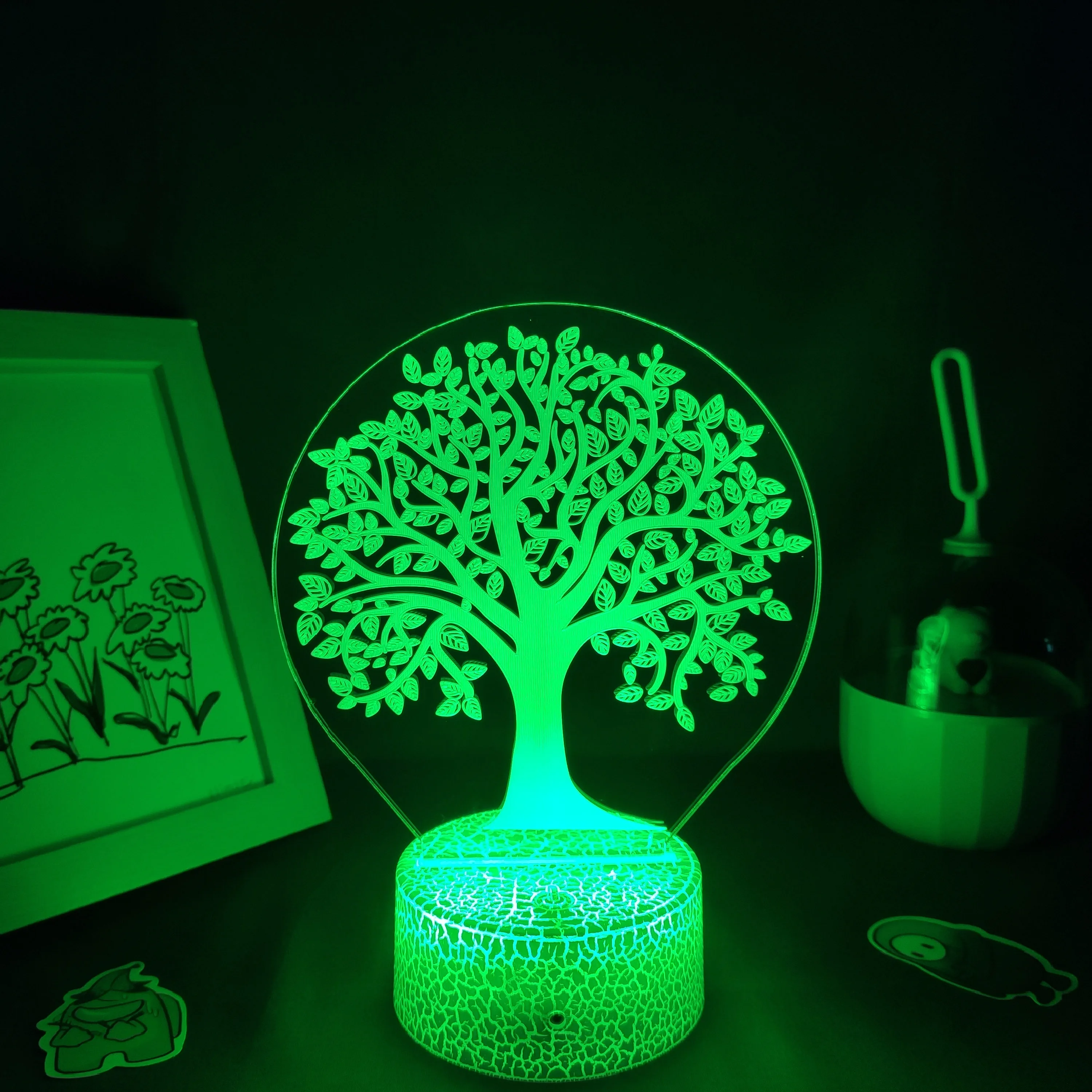 

Evergreen Tree 3D Lava Lamps LED RGB Neon Acrylic Touch Night Lights Cool Colorful Gift Bedroom Bedside Table Desktop Decoration