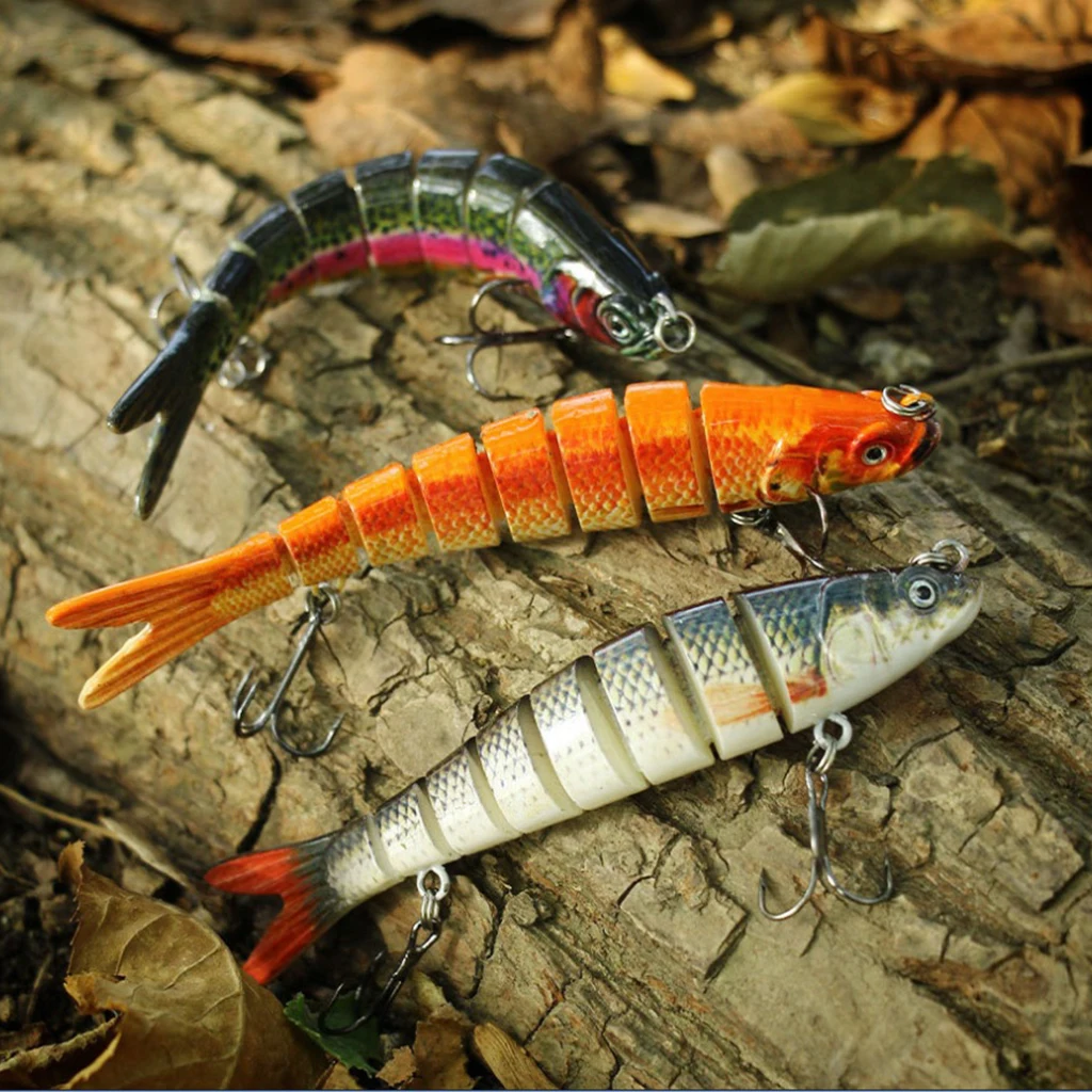 

Fishing Lures Crank Bait Fish Tackle Triple Metal Hooks Fishing Bait Bass Multi Jointed Fishing Lure for Fishing