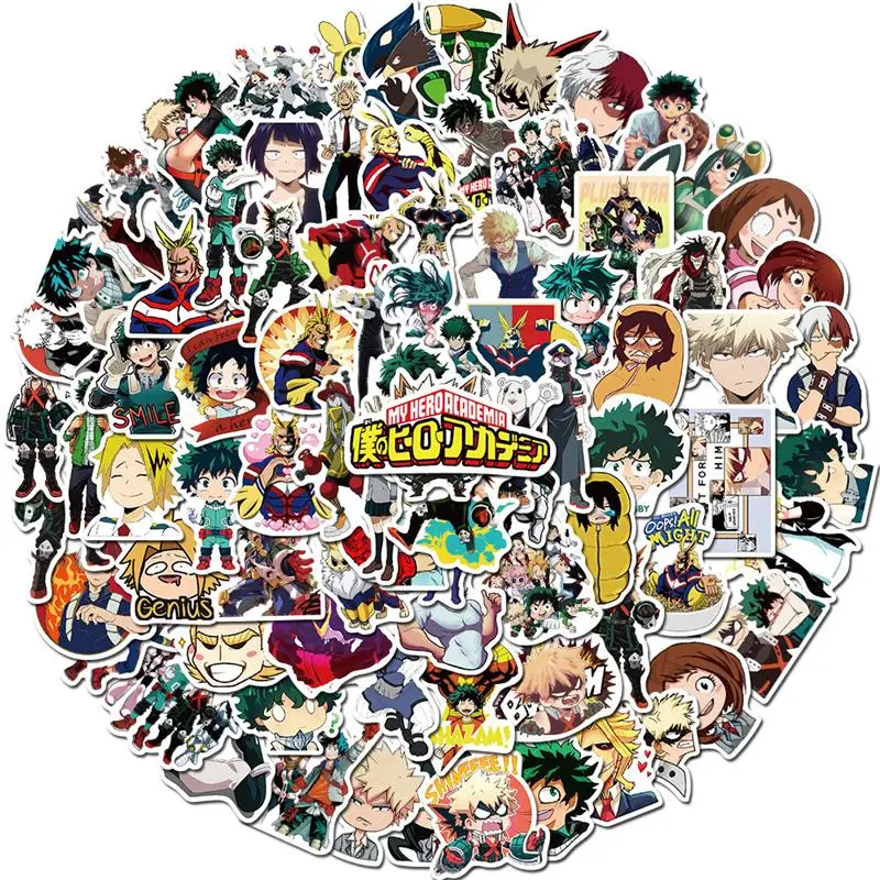 

10/30/50Pcs/Pack My Hero Academia Suitcase Stickers Laptop Skateboard Izuku Midoriya Might Boku No Hero Academia Anime Sticker