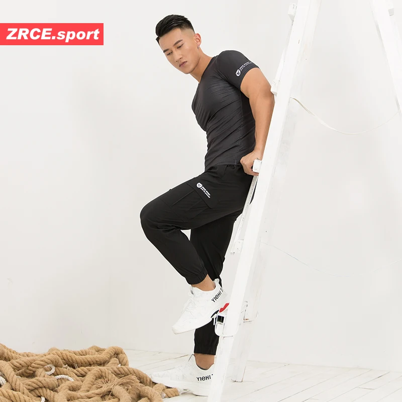 ZRCE мужские футболки для бега быстросохнущие Компрессионные спортивные занятий