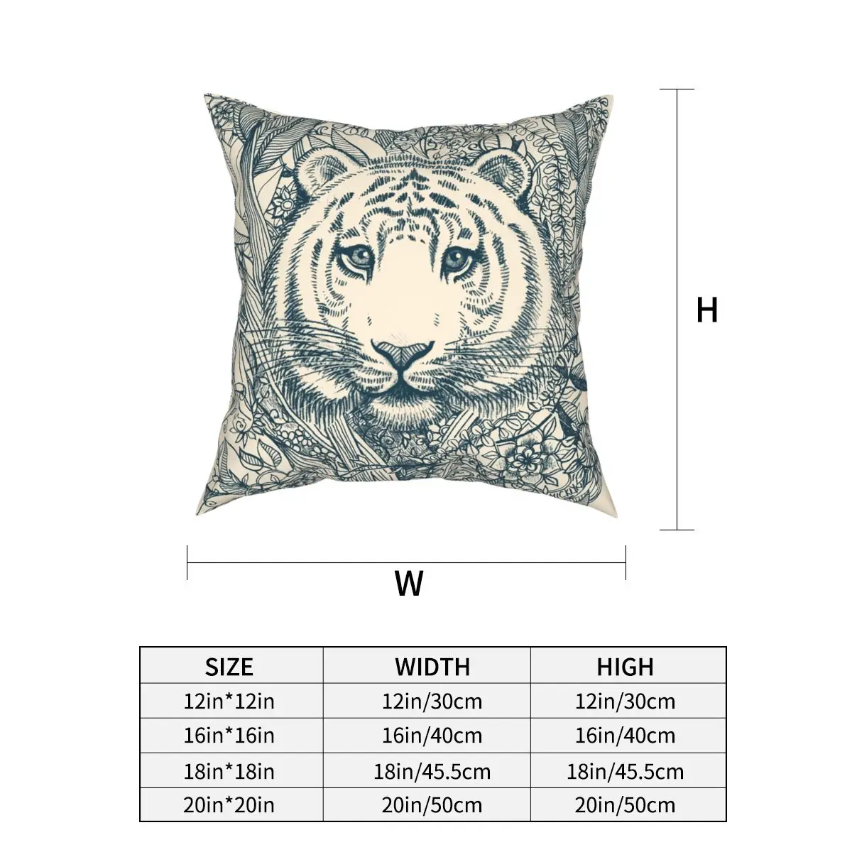 Наволочка с тигром спутывающейся подушкой креативный декоративный чехол на