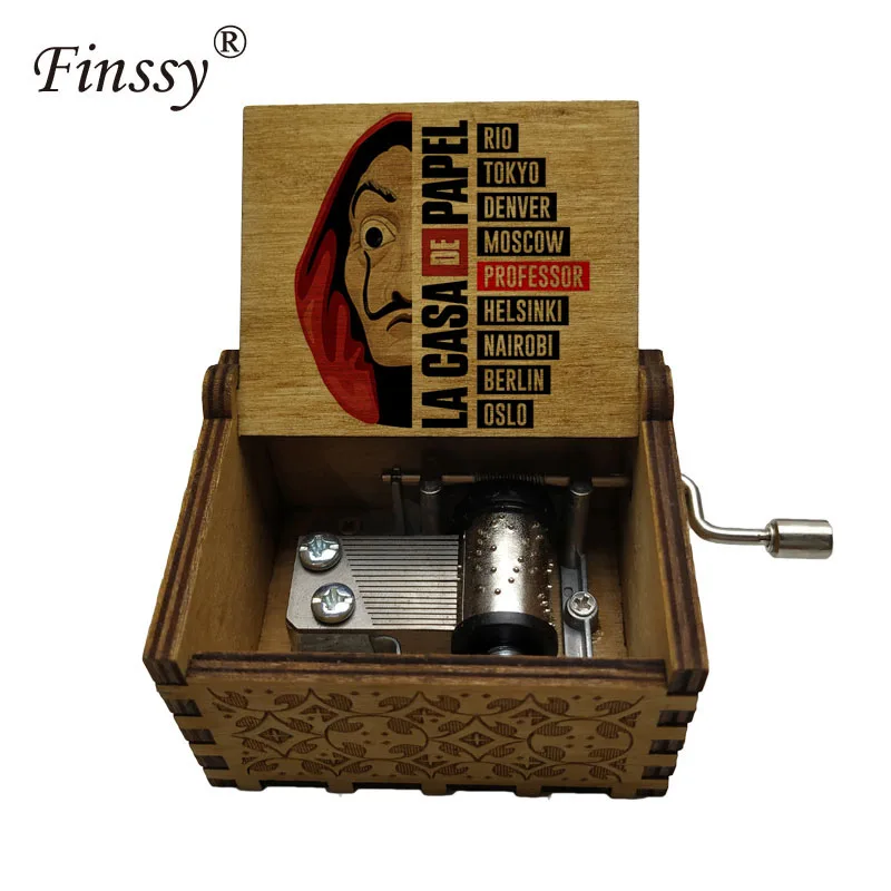 2021 Newest Color Print La Casa De Papel Money Heist Bella Ciao Music Box Hand Musical Birthday Gifts Family Display Home Decor | Дом и сад