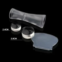 dual end nail art stamper double head soft professional nail stamp clear silicone stamper head nail art templates tool