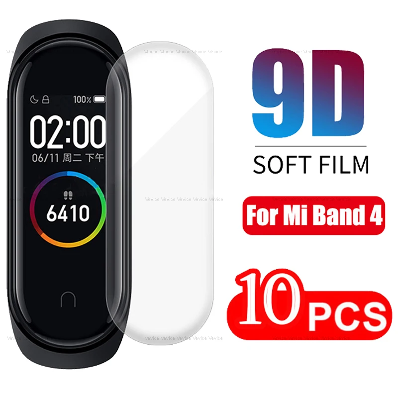 10 шт. защитная пленка для экрана Xiaomi Mi Band 4 мягкая смарт браслета band4 miBand не