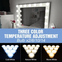hollywood led makeup mirror light 3 color stepless dimmable dressing table bathroom led wall lamp usb make up vanity lighting