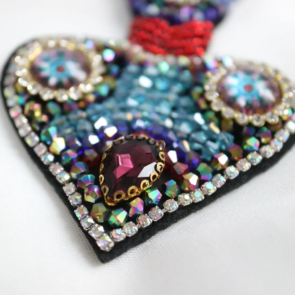 Модный чехол типа сделай сам Сердце бисером патчи для одежды Бесплатная доставка