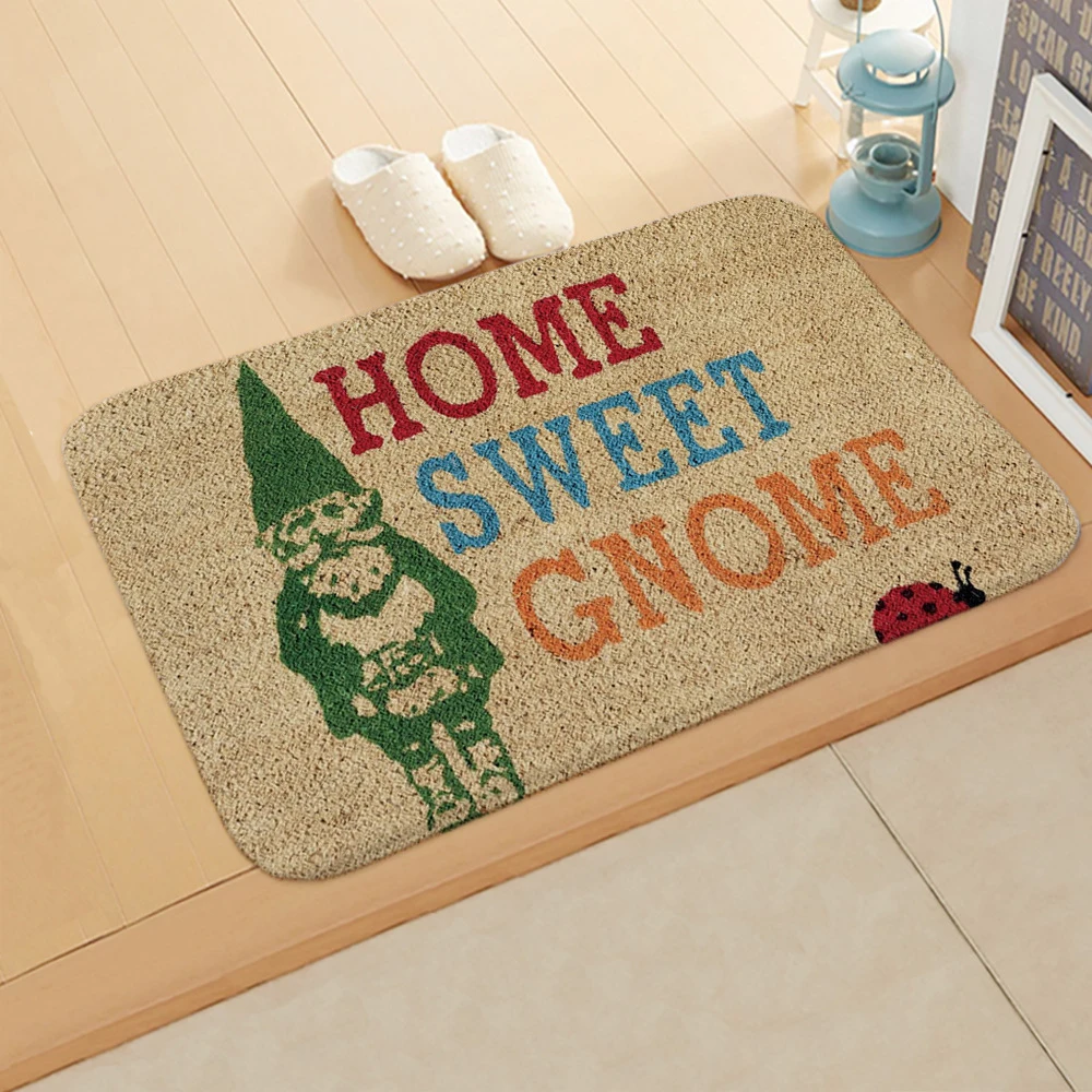 

40x60cm Printed Fleece Welcome Door Mat Entrance Hallway Anti-Slip Floor Mat Rugs Bathroom Kitchen Carpet Home Vintage Doormat