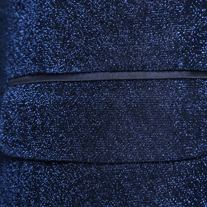 Мужской темно-синий смокинг модный приталенный костюм для жениха из 2 предметов