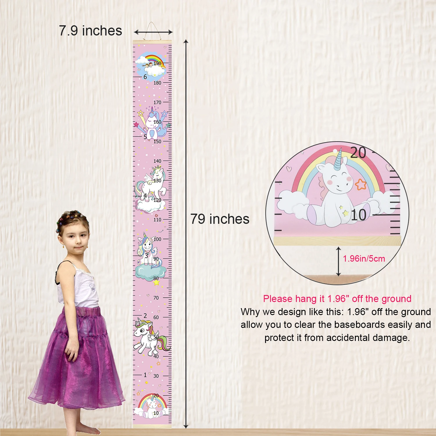 Таблица роста для детей настенная со съемной высотой мальчиков и девочек