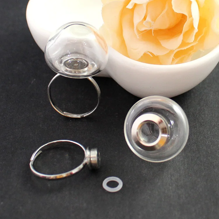 22MM Clear Apple 10 комплектов 20MM винта стекла Глобус кольцо(регулируемая), стеклянный пузырь мяч с бисера крышка украшения подвеска комплект, без верхней петли - Цвет основного камня: 22MM Clear Apple
