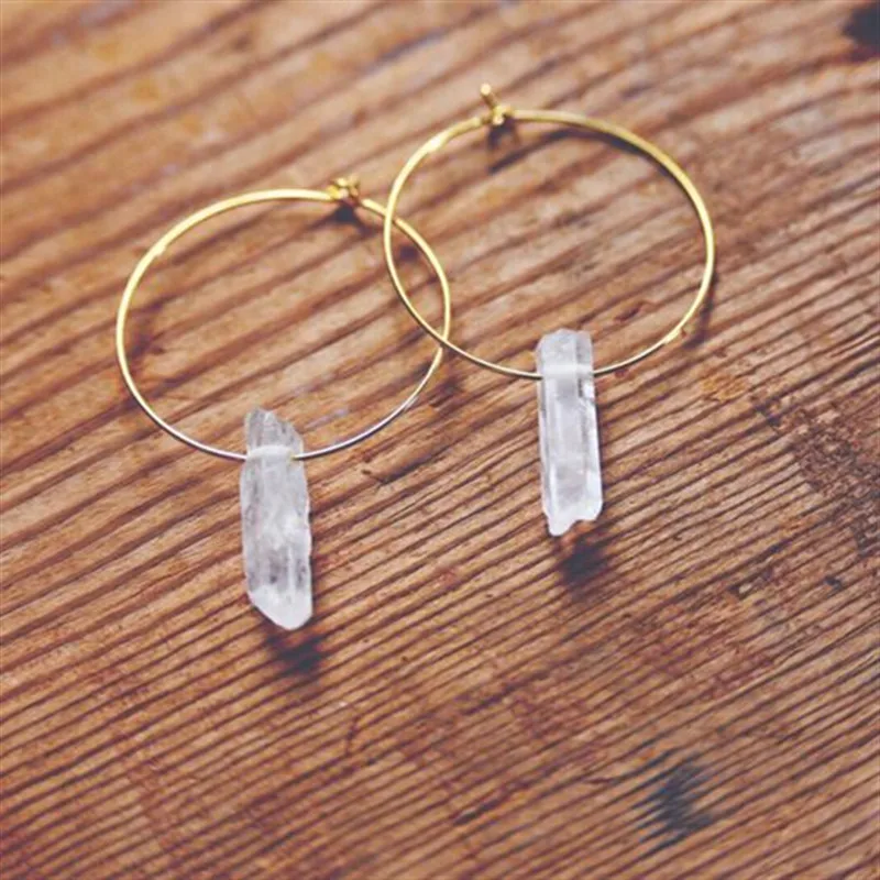 Simple Crystal Gold Color Hoop Earrings Bohemia Fashion Witch Jewelry Women Gift 2020 New Delicate And Beautiful Statement