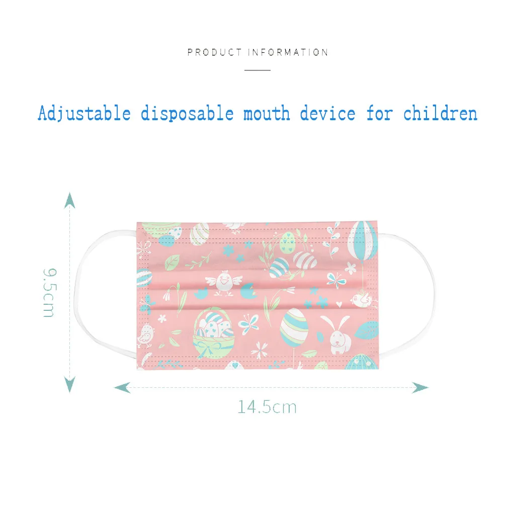 

50-100pcs Easter Eggs Face Mask Kids Children's Cartoon Mask Disposable Protection Three Layer Face Mask Mascherine Masque