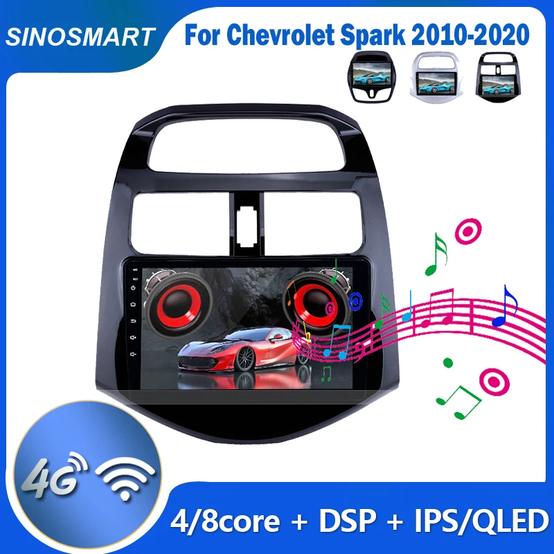 

Sinosmart for Chevrolet Spark 2015 2016 2017 2011-2018 Car GPS Navigation Radio 2.5D IPS/QLED Screen 8 Core,DSP 48EQ